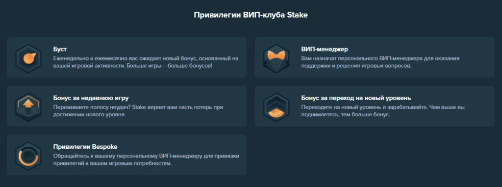 Описание привилегии ВИП-клуба Stake